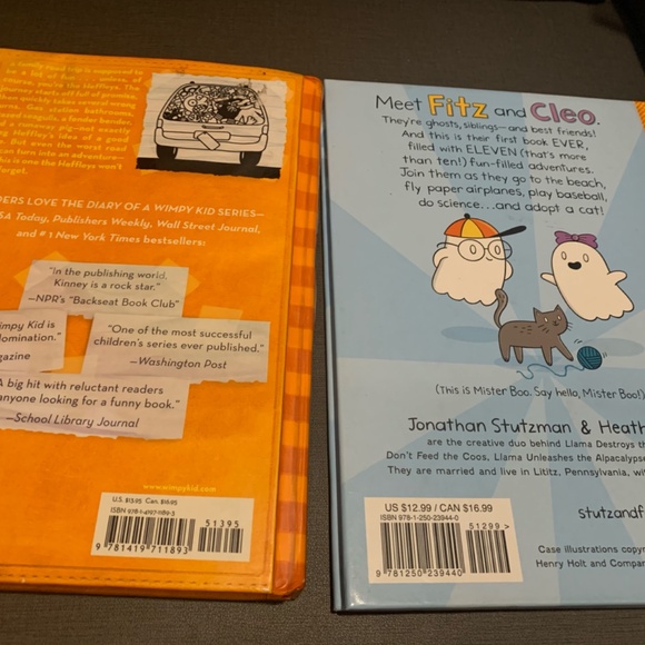 Lot of 2 The Diary of a Wimpy Kid: The Long Haul and Fitz & Cleo (Hardcover) - Picture 2 of 2